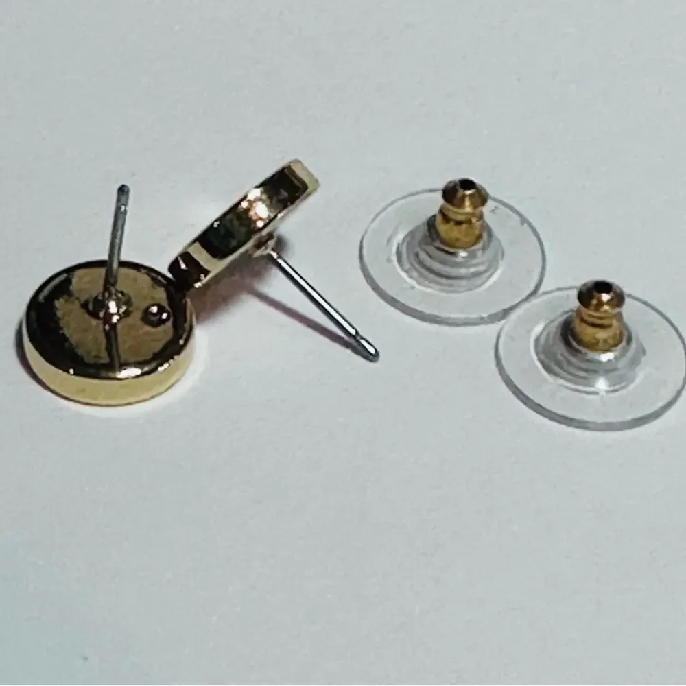 Kate Spade - Spot The Spade, White and Gold Stud Earrings, NWT